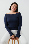 Soft boatneck top
