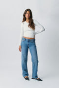 Low straight jeans