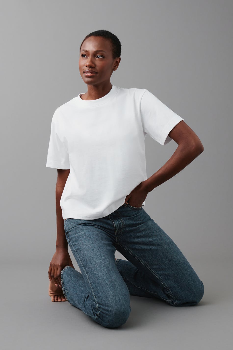 Low straight jeans