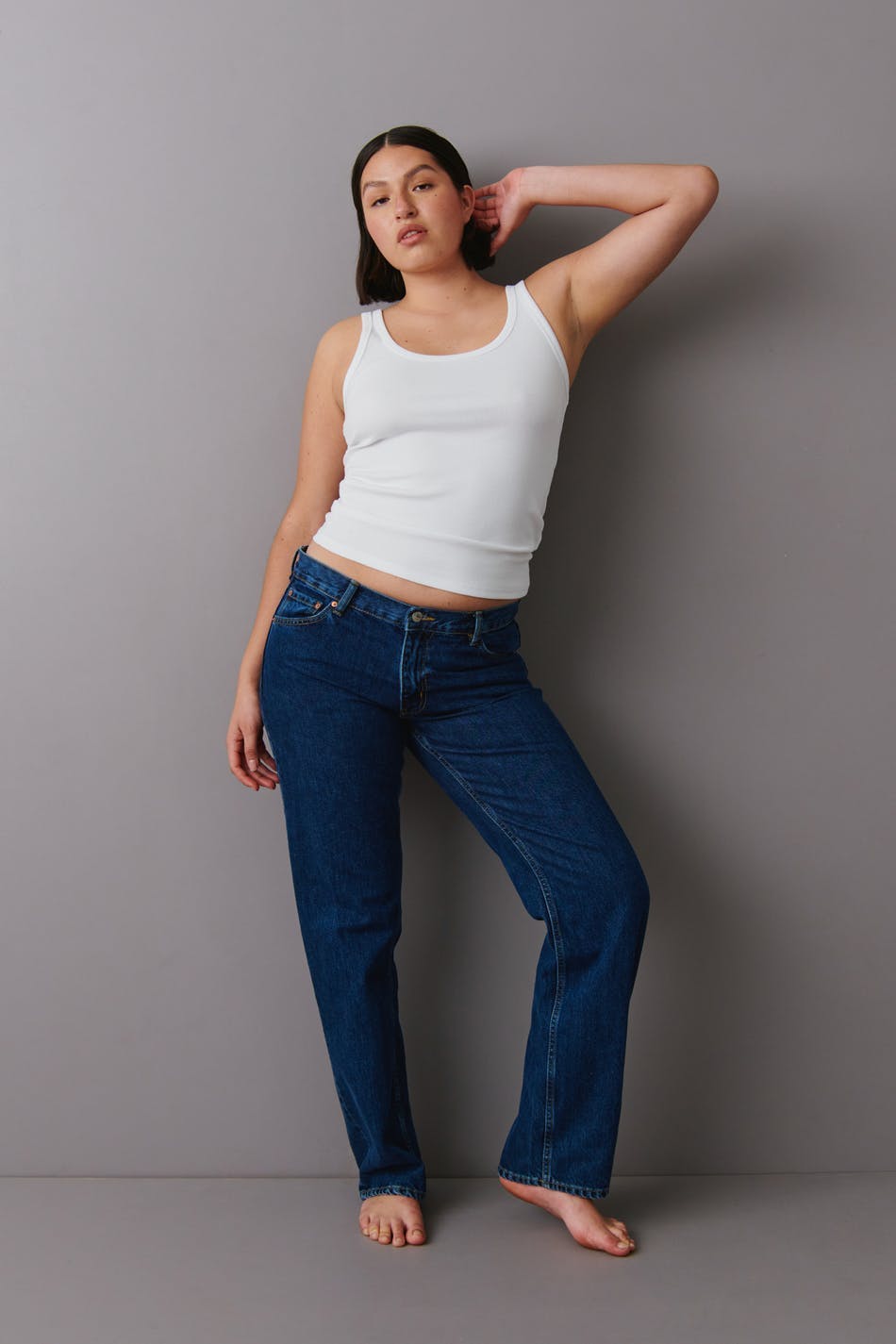 Low straight jeans