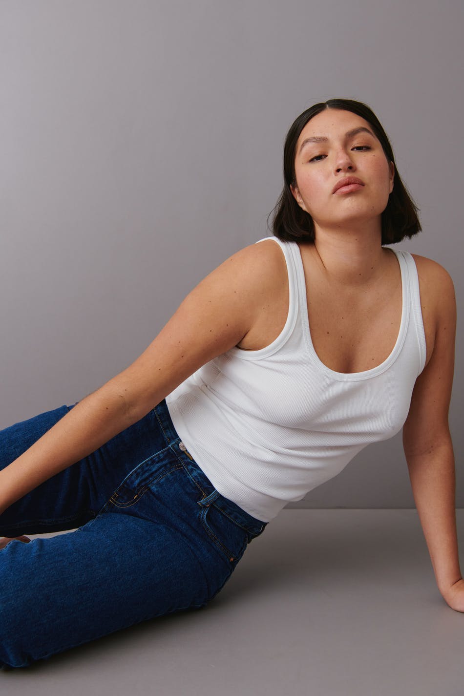 Low straight jeans