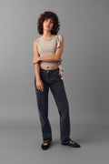 Low straight jeans