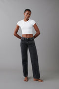 Low straight petite jeans