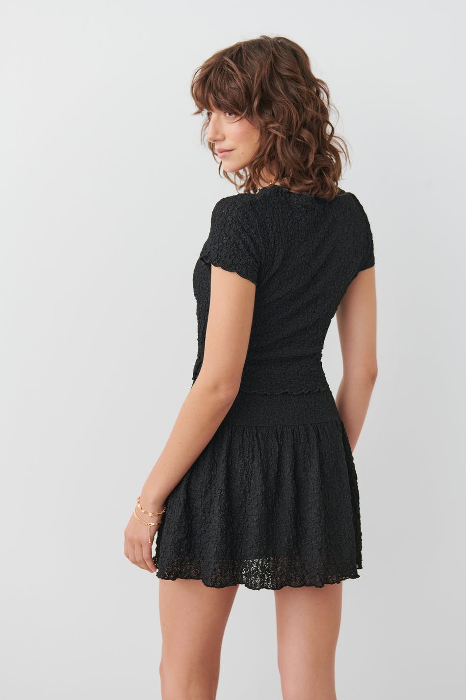 Mini lace skirt
