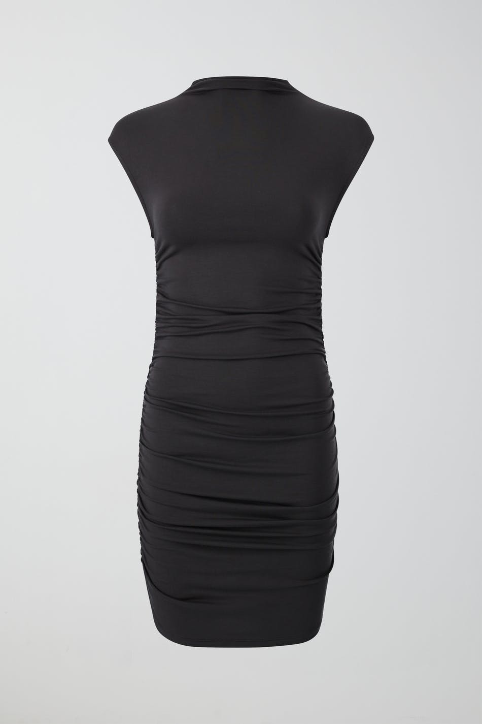 Soft touch funnel neck dress