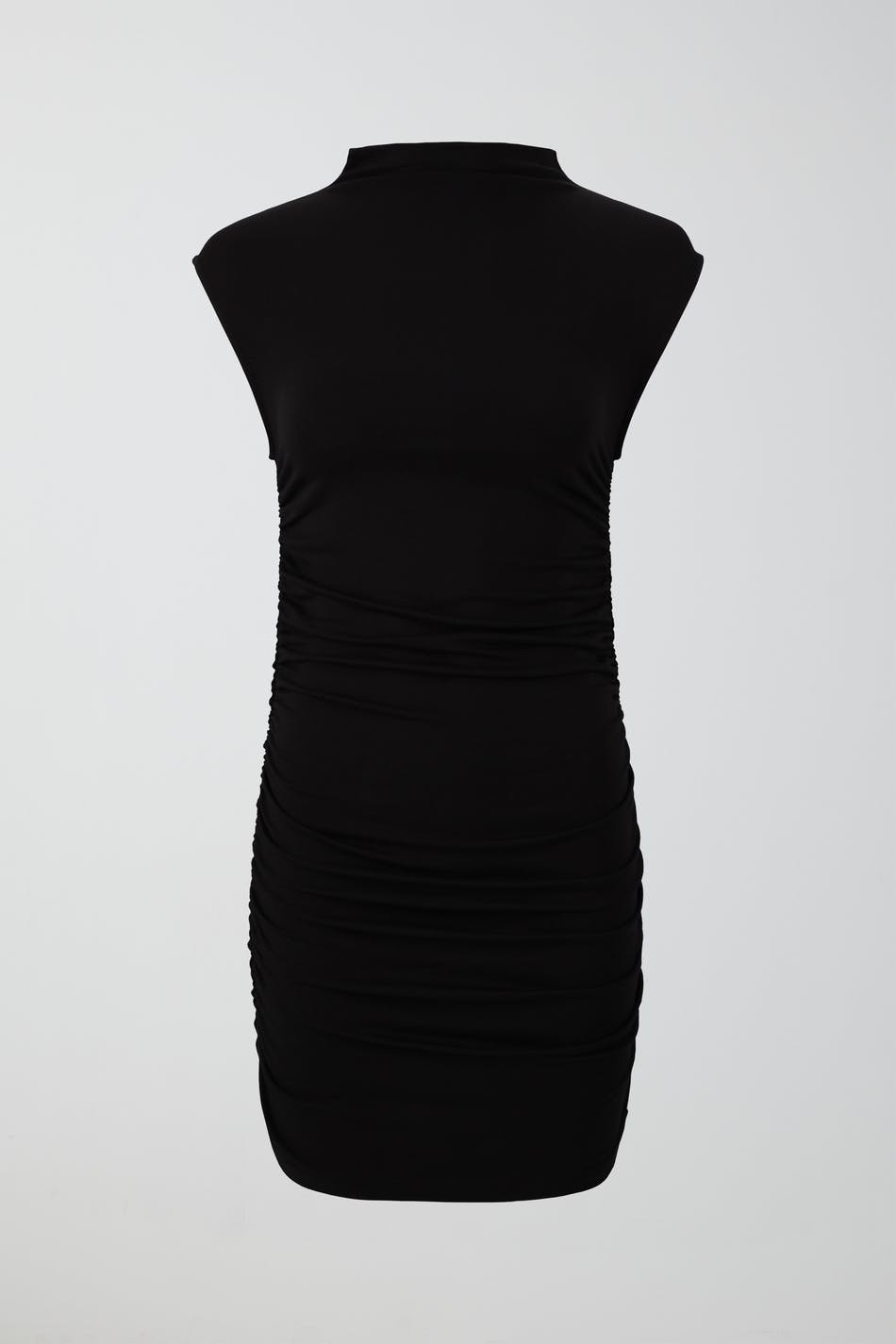 Soft touch funnel neck dress