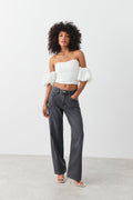 Off shoulder puff sleeve top