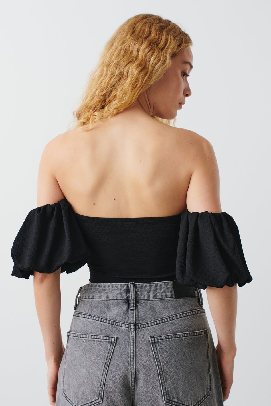 Off shoulder puff sleeve top