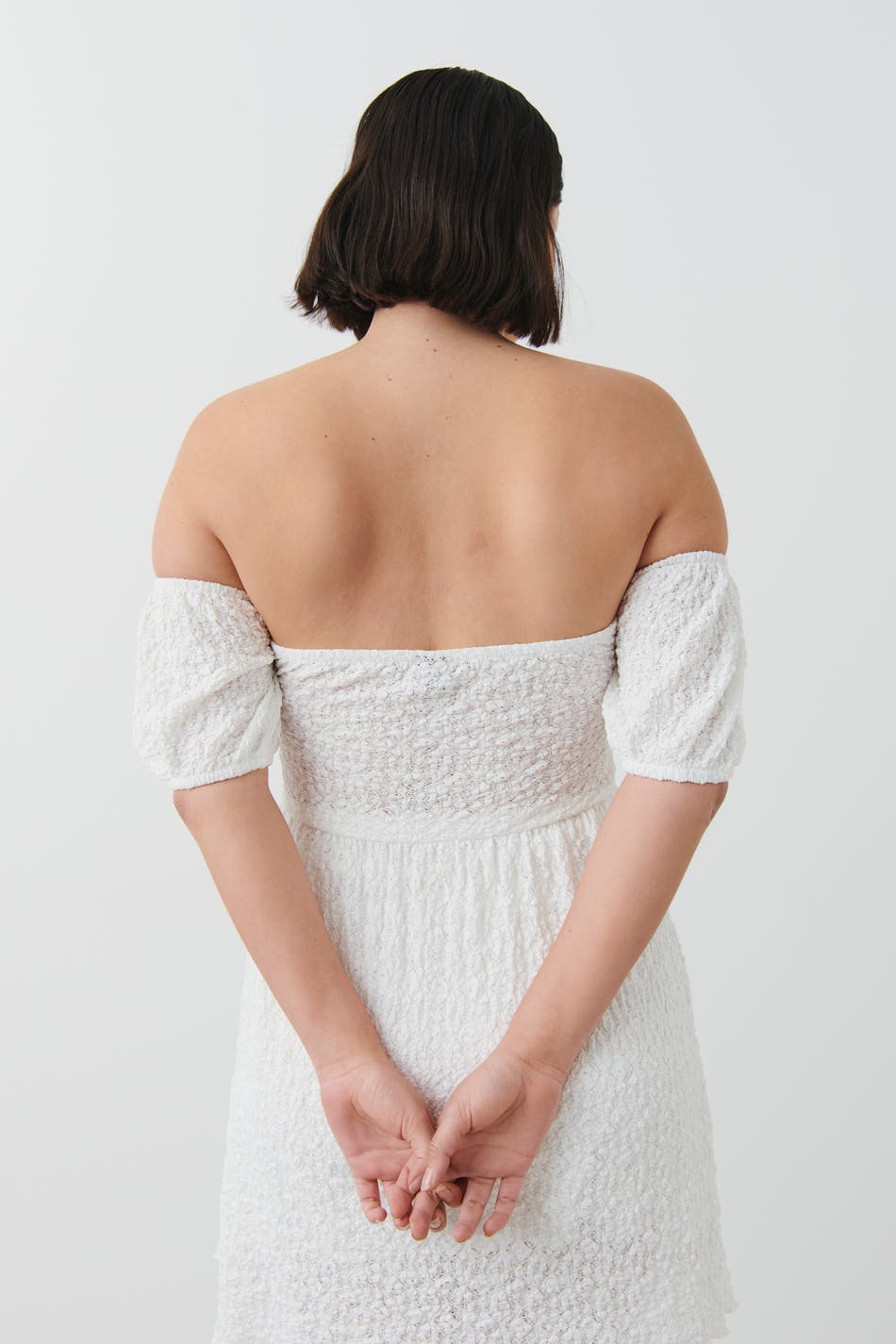 Puff sleeve off shoulder dress