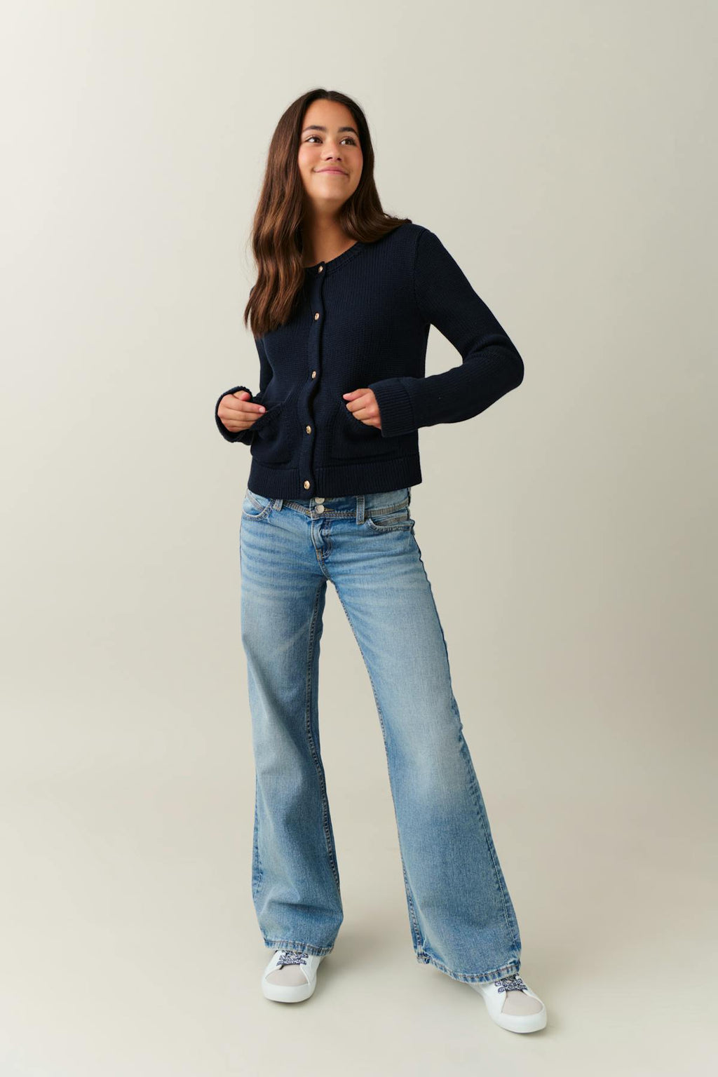 low waist wide jeans