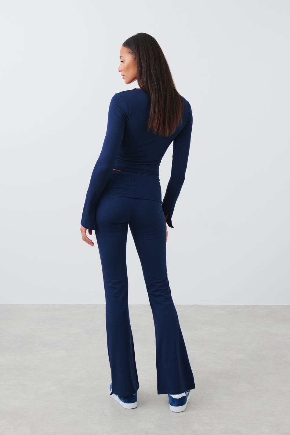 Soft touch folded trouser