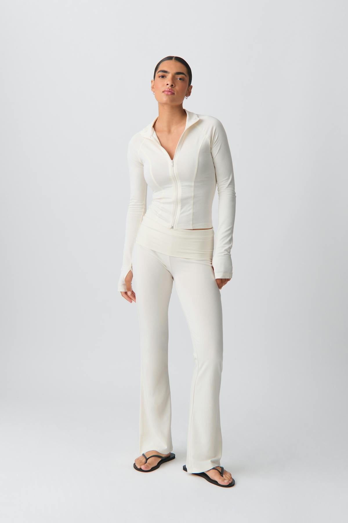 Soft touch folded trouser