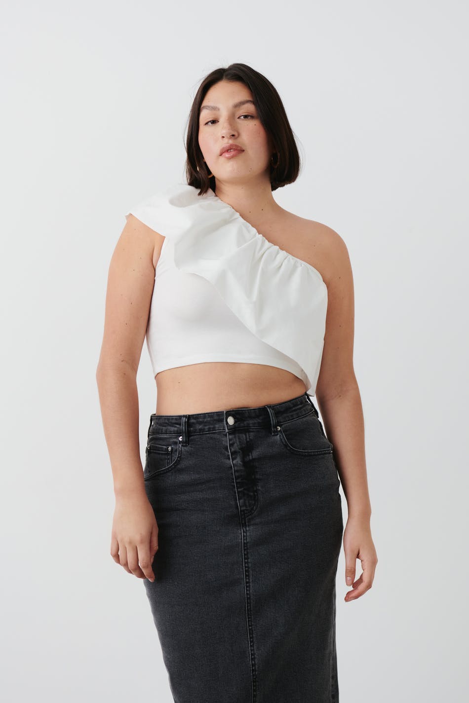 Cropped one shoulder singlet