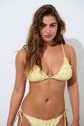 Soft flounce triangle bikini top