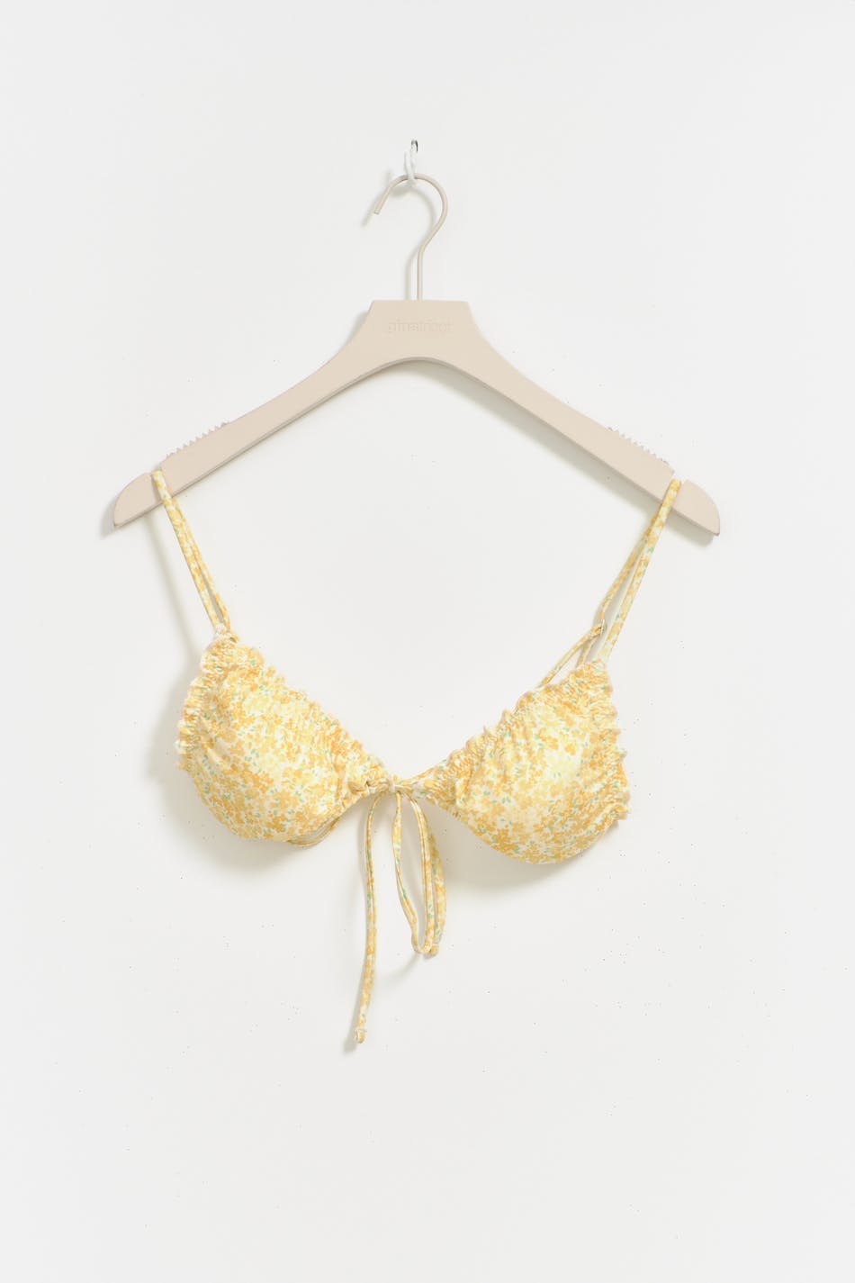 Soft flounce triangle bikini top