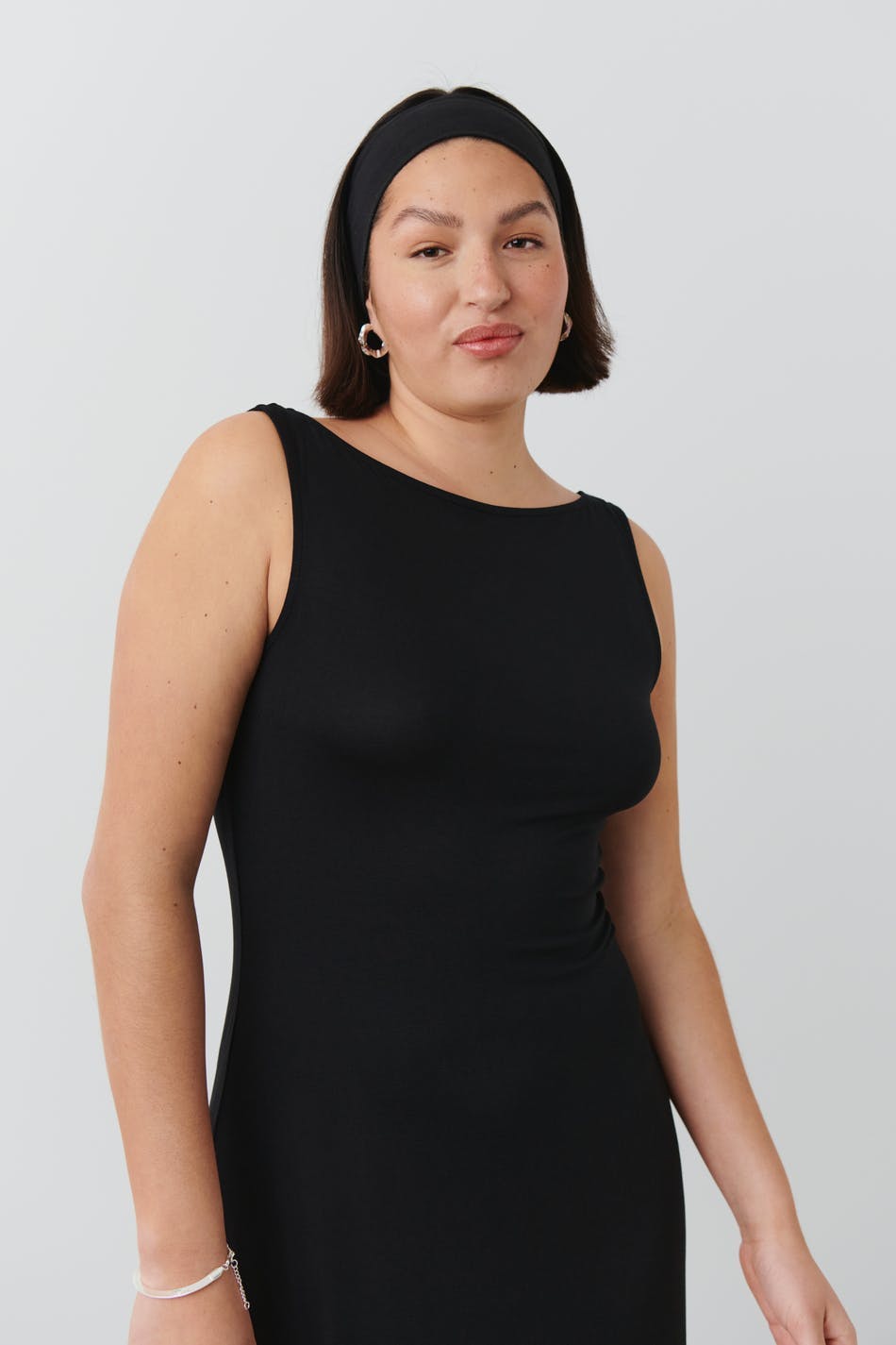 Soft touch boatneck maxi dress