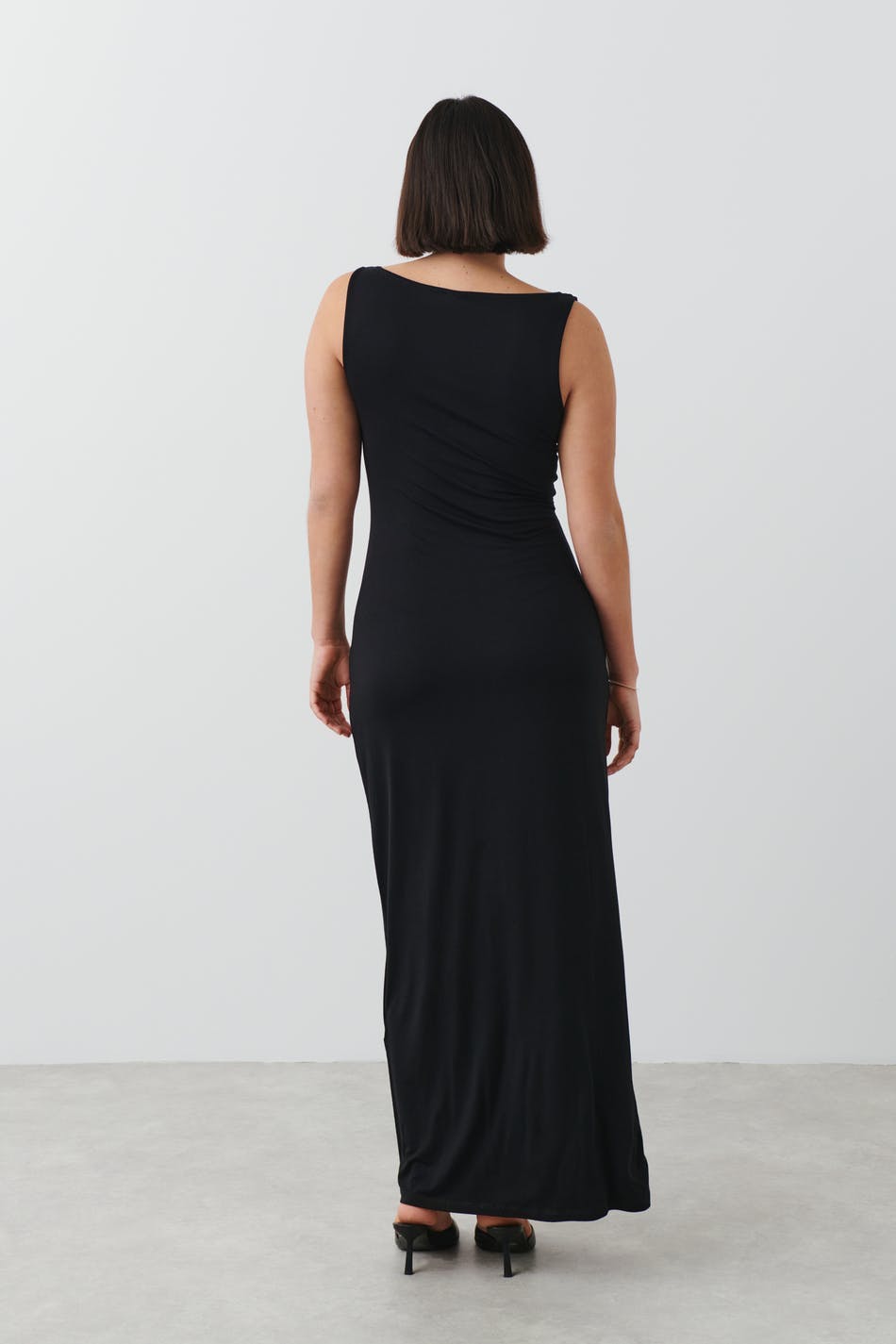 Soft touch boatneck maxi dress