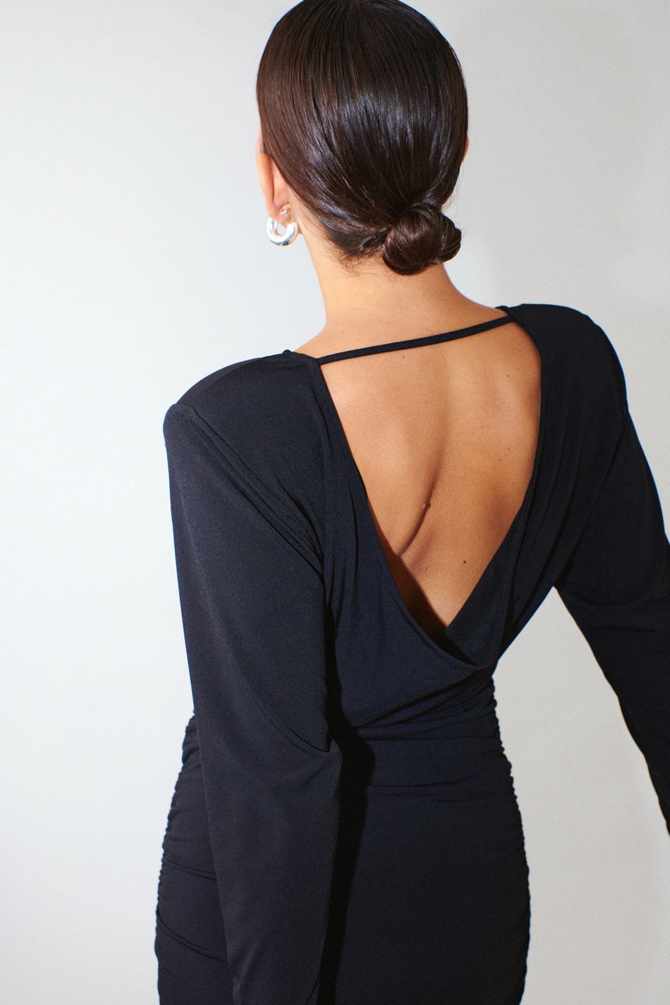 Draped back mini dress