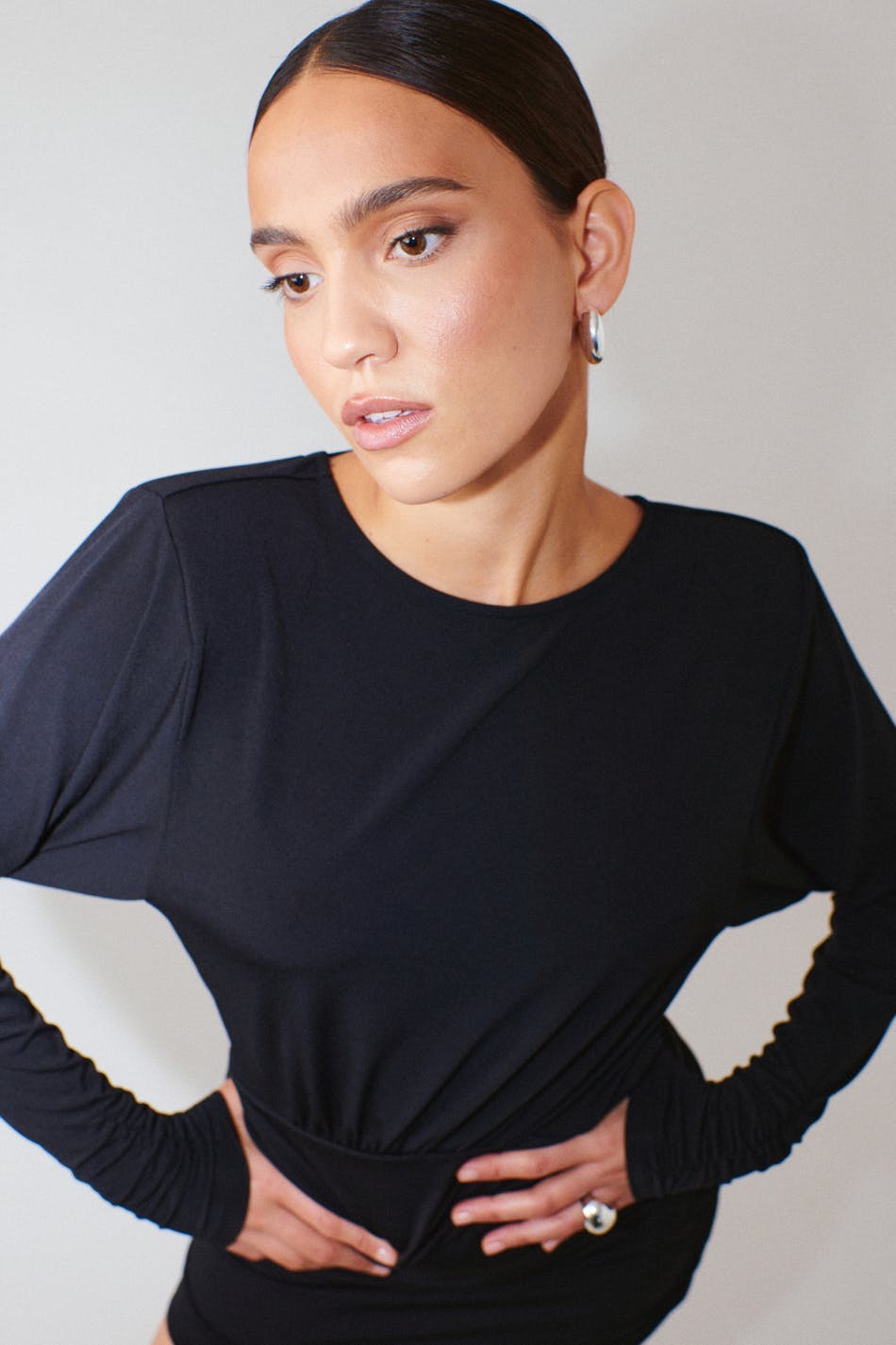Draped back mini dress