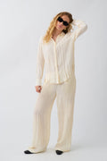 Crinkle texture trousers