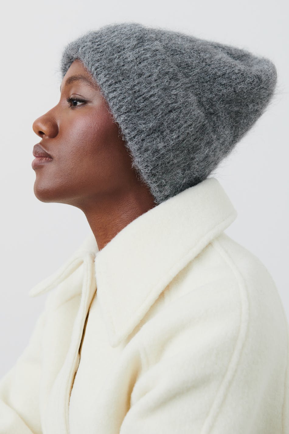 Textured knitted beanie hat