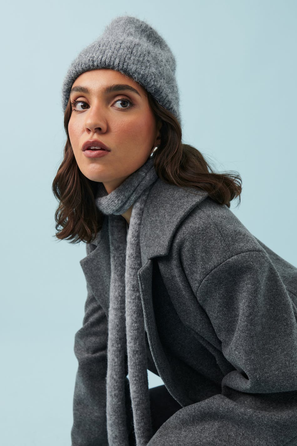 Textured knitted beanie hat