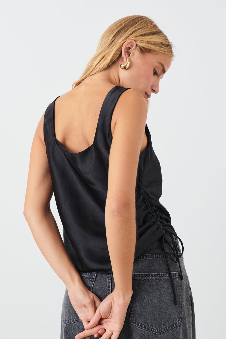 Draped satin top