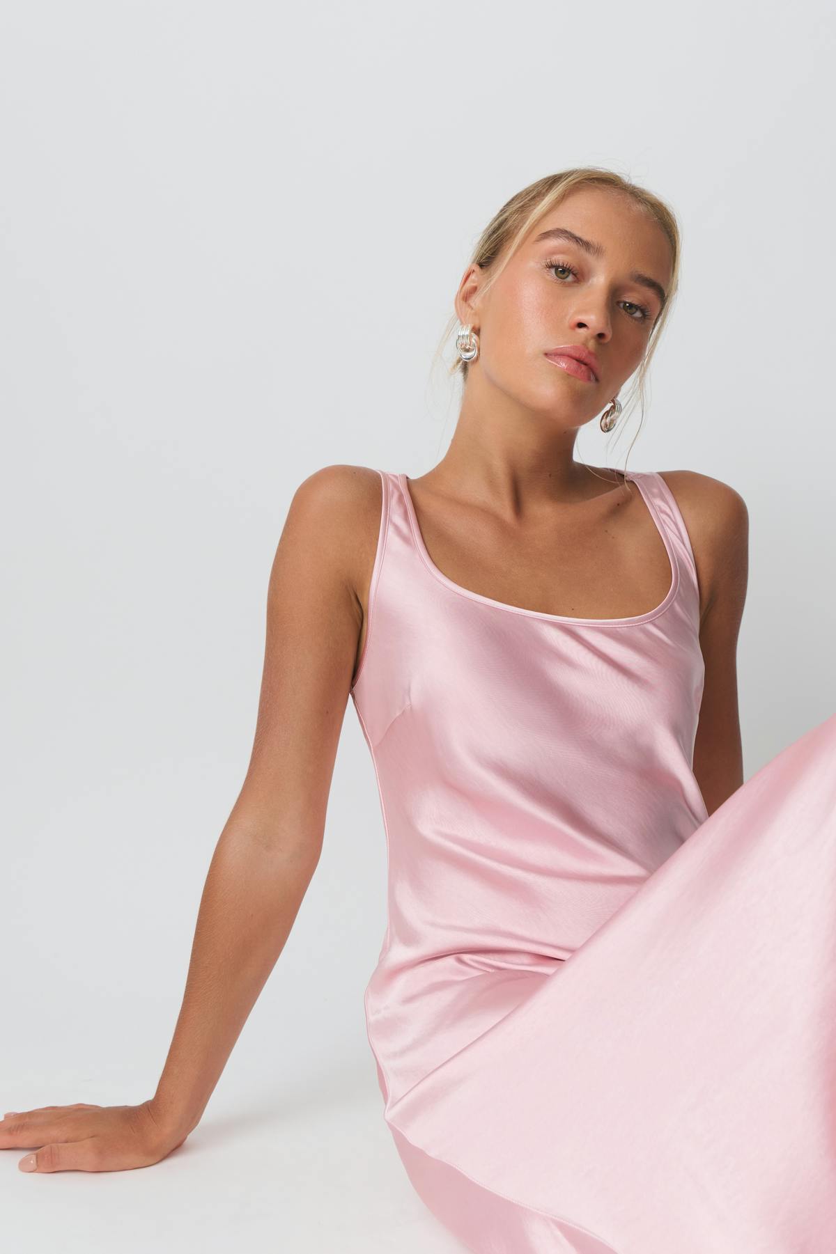 Maxi satin dress
