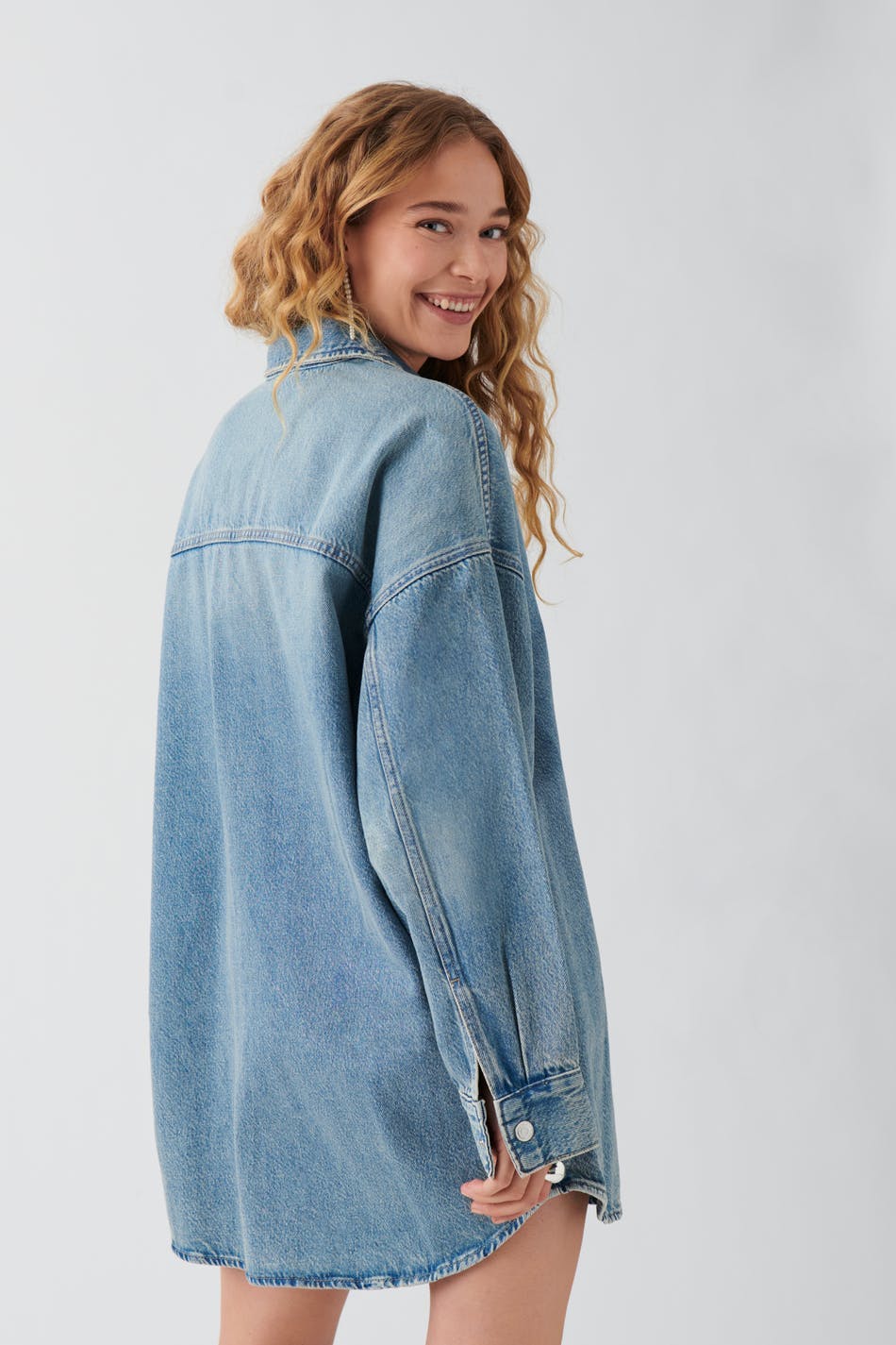 Long denim shirt