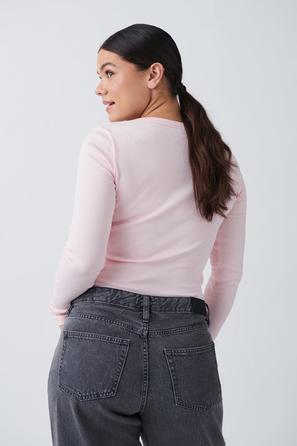 Rib long sleeve top