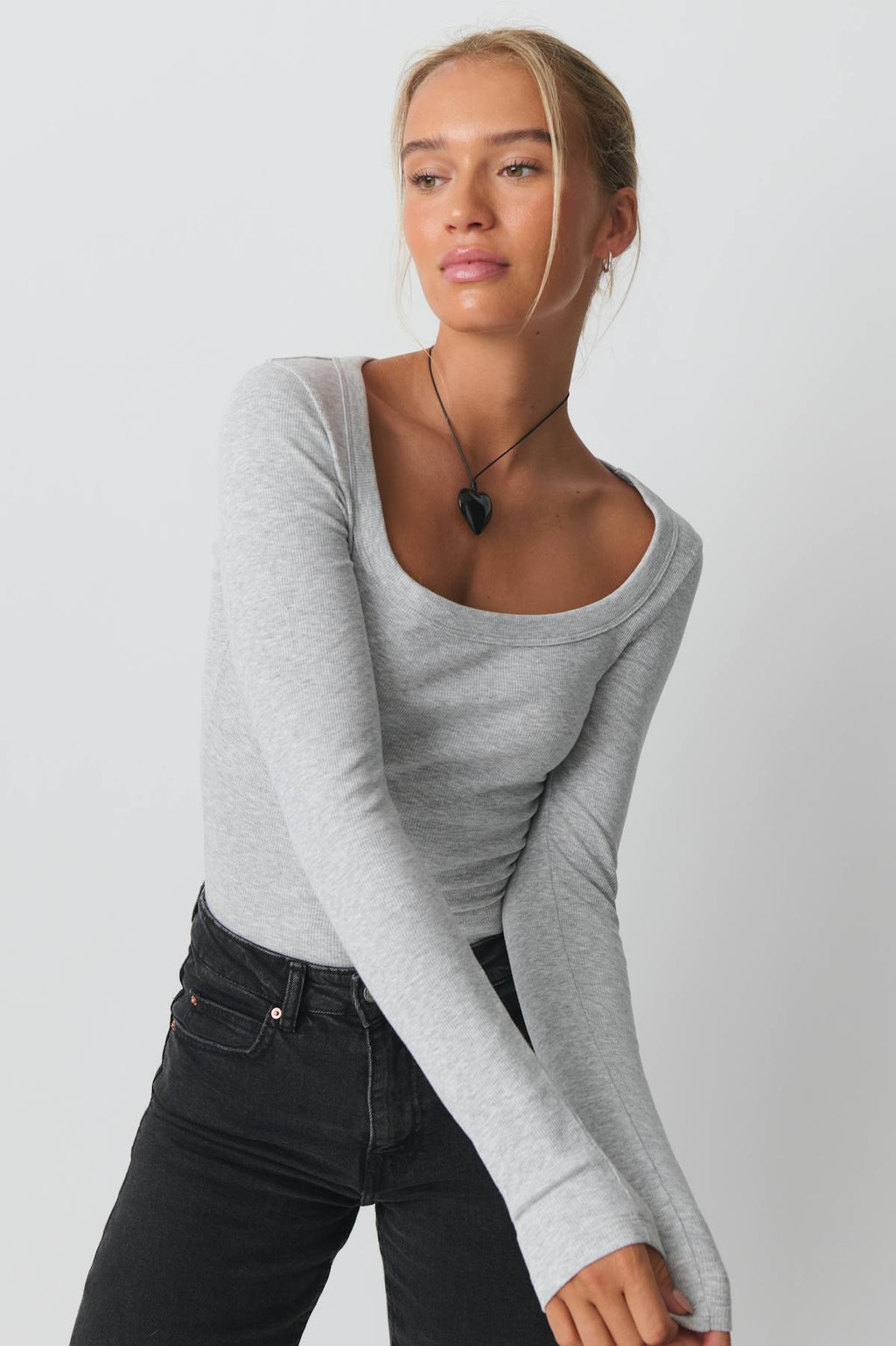 Rib long sleeve top