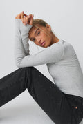 Rib long sleeve top