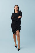 Drawstring midi dress