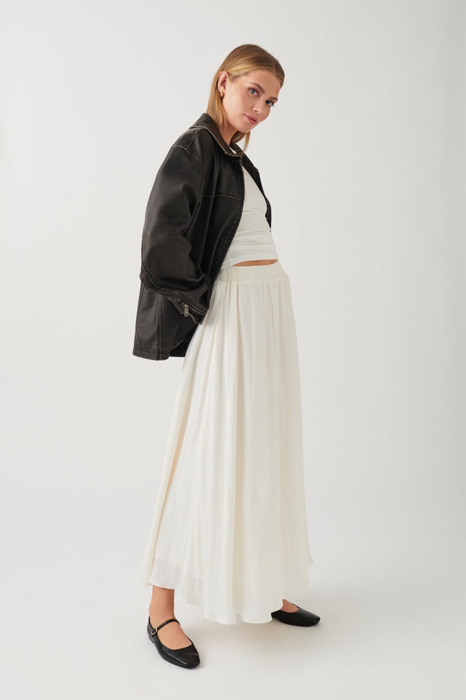 Wide maxi skirt