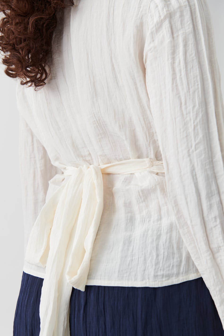 Crinkled wrap blouse
