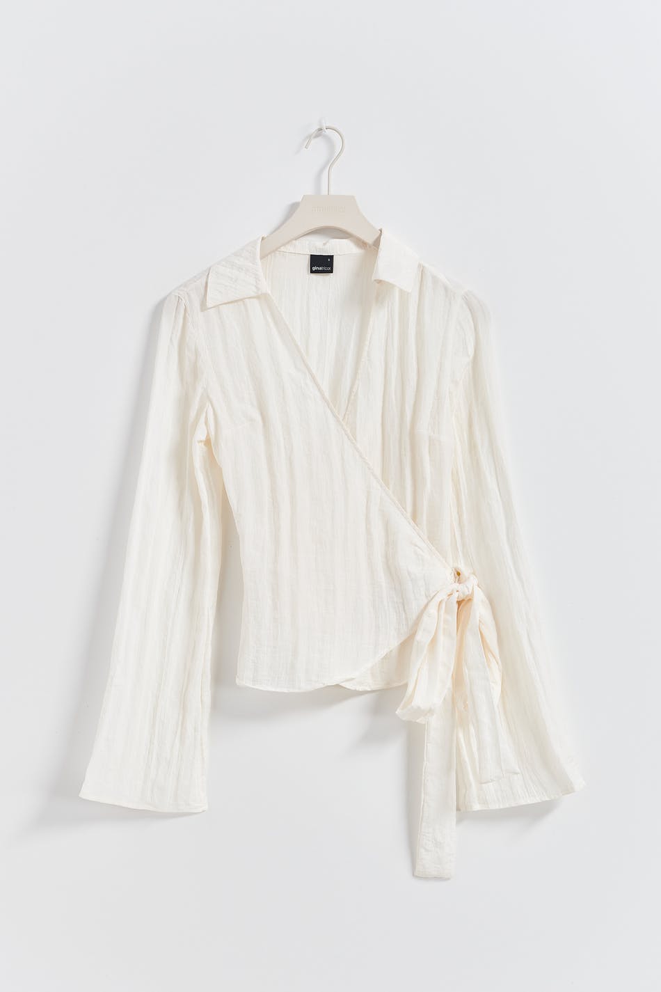 Crinkled wrap blouse