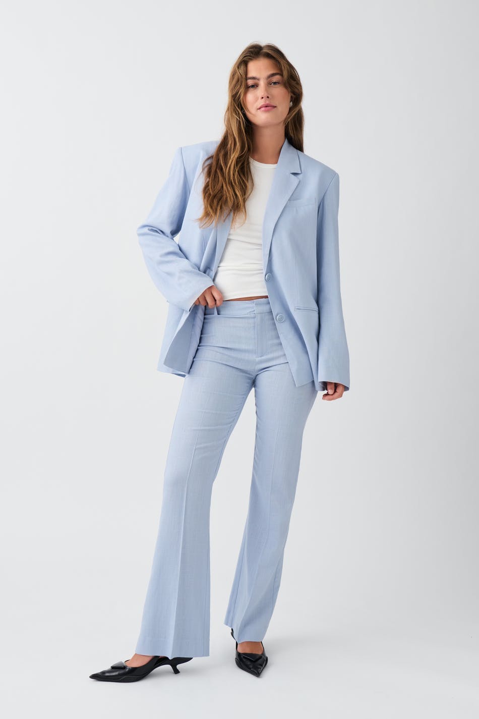 Linen blend trousers