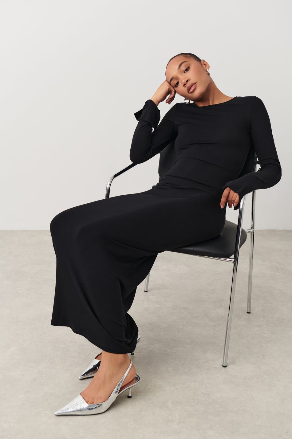 Soft touch jersey maxi dress