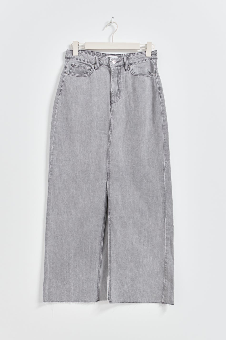 Double slit denim skirt