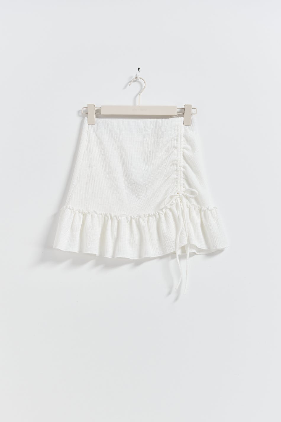 Ruched frill mini skirt