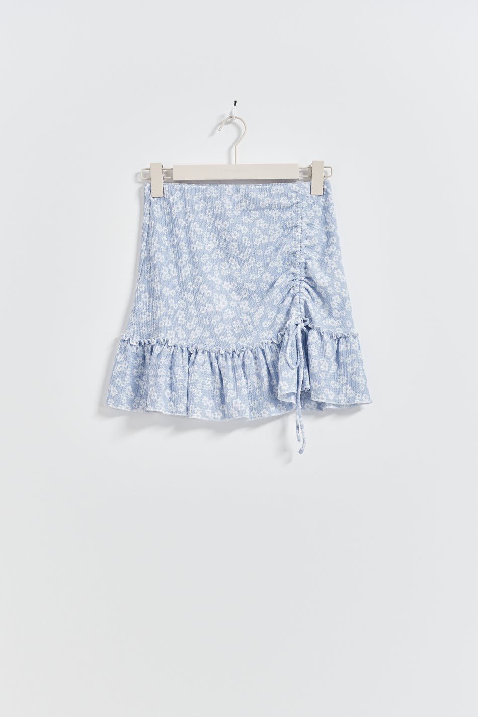 Ruched frill mini skirt