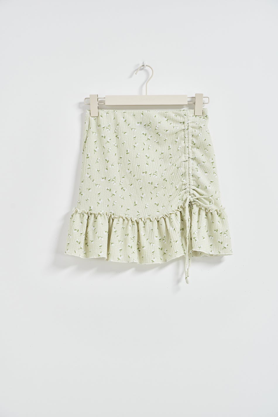 Ruched frill mini skirt