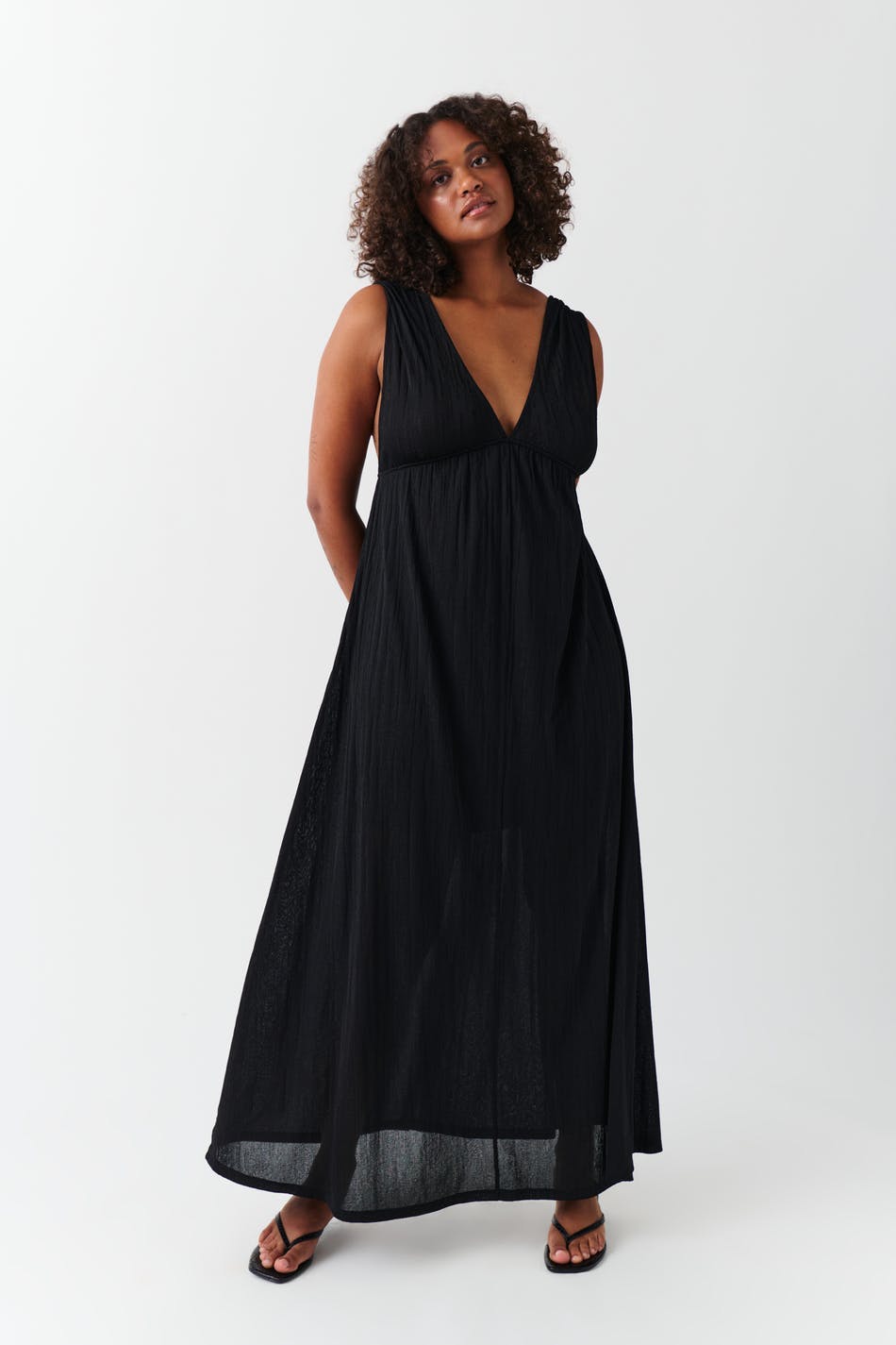 Deep v maxi dress