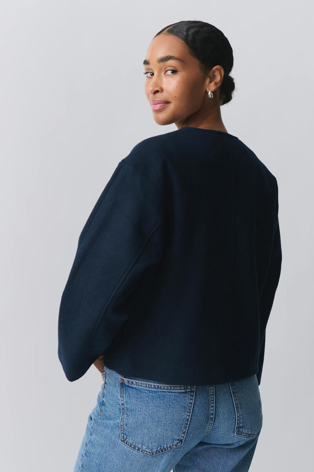 round neck short jacket