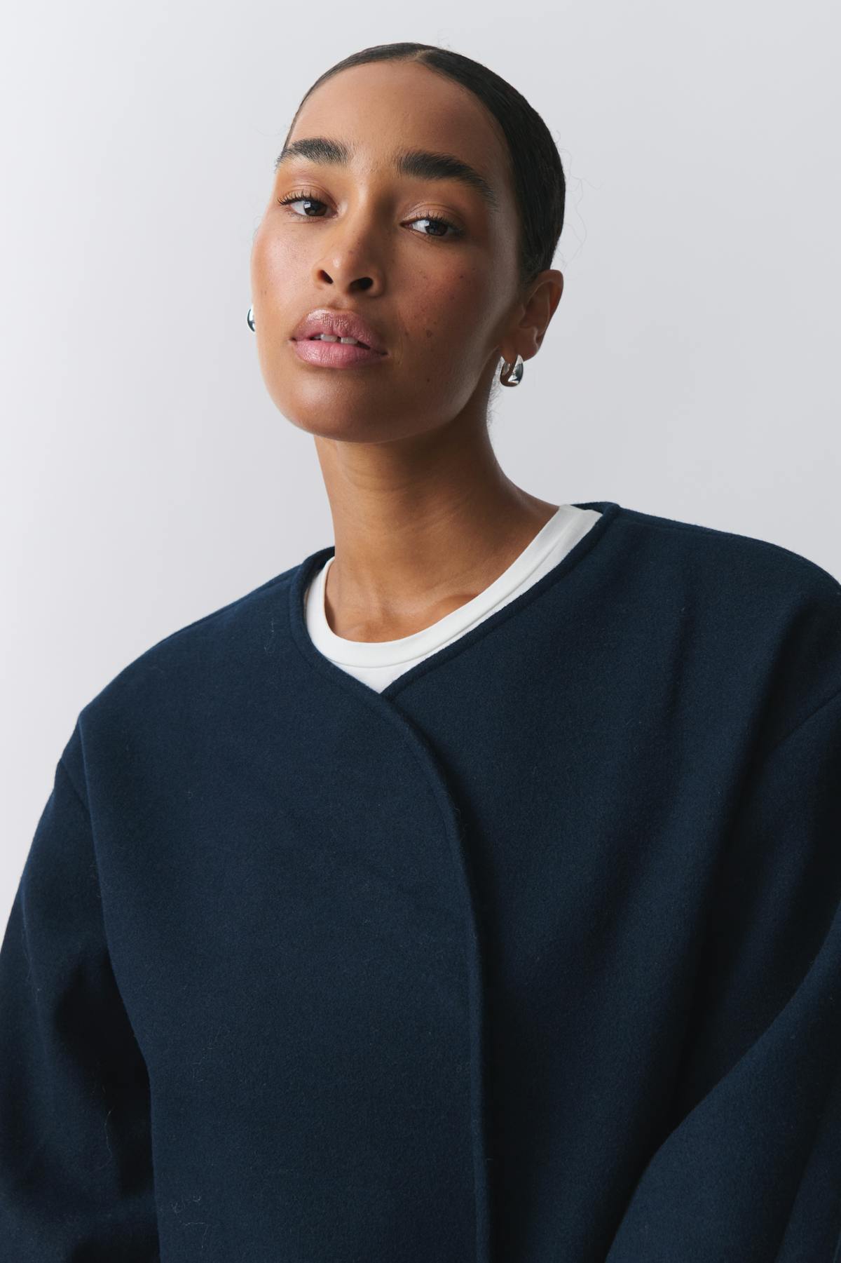 round neck short jacket