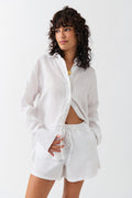 Relaxed linen blend shorts