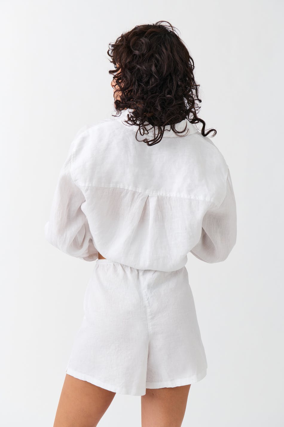 Relaxed linen blend shorts