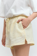Relaxed linen blend shorts