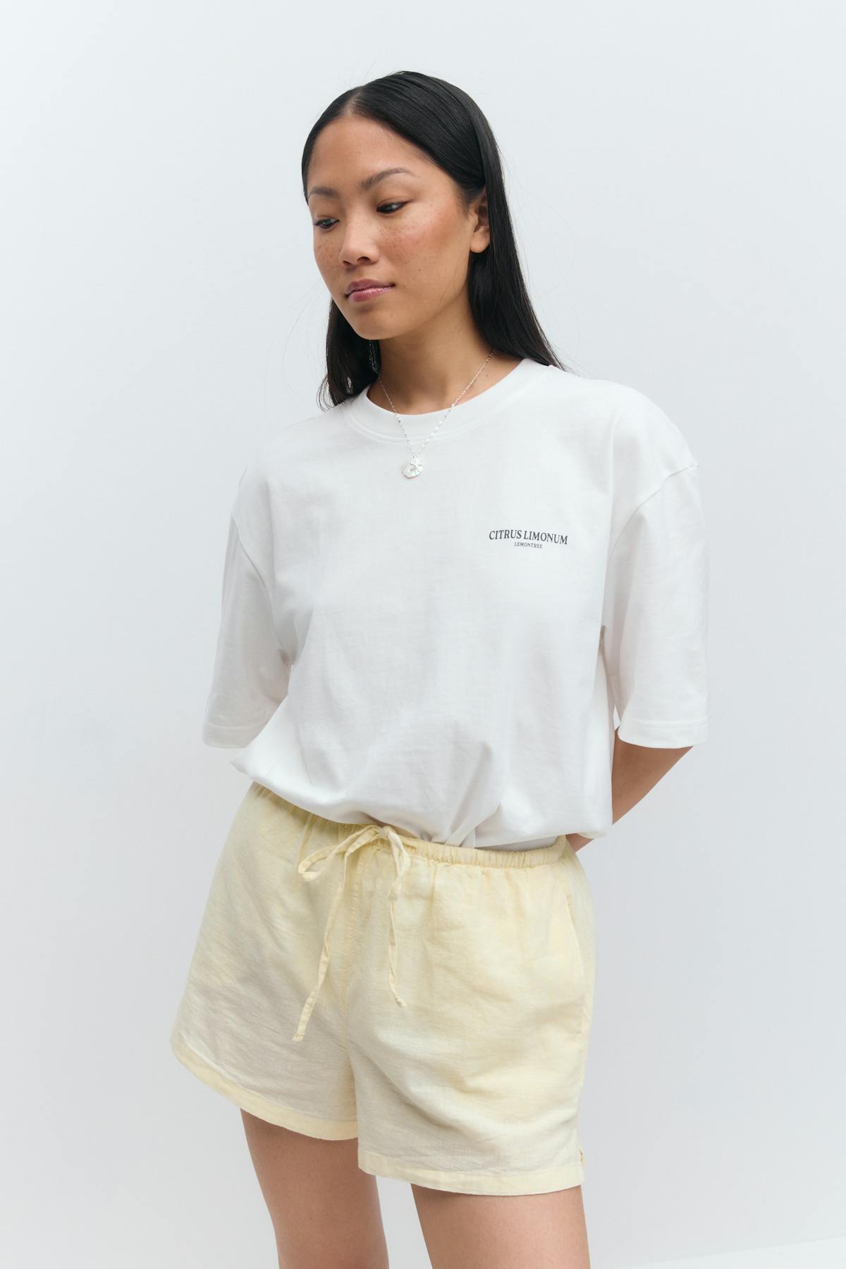 Relaxed linen blend shorts