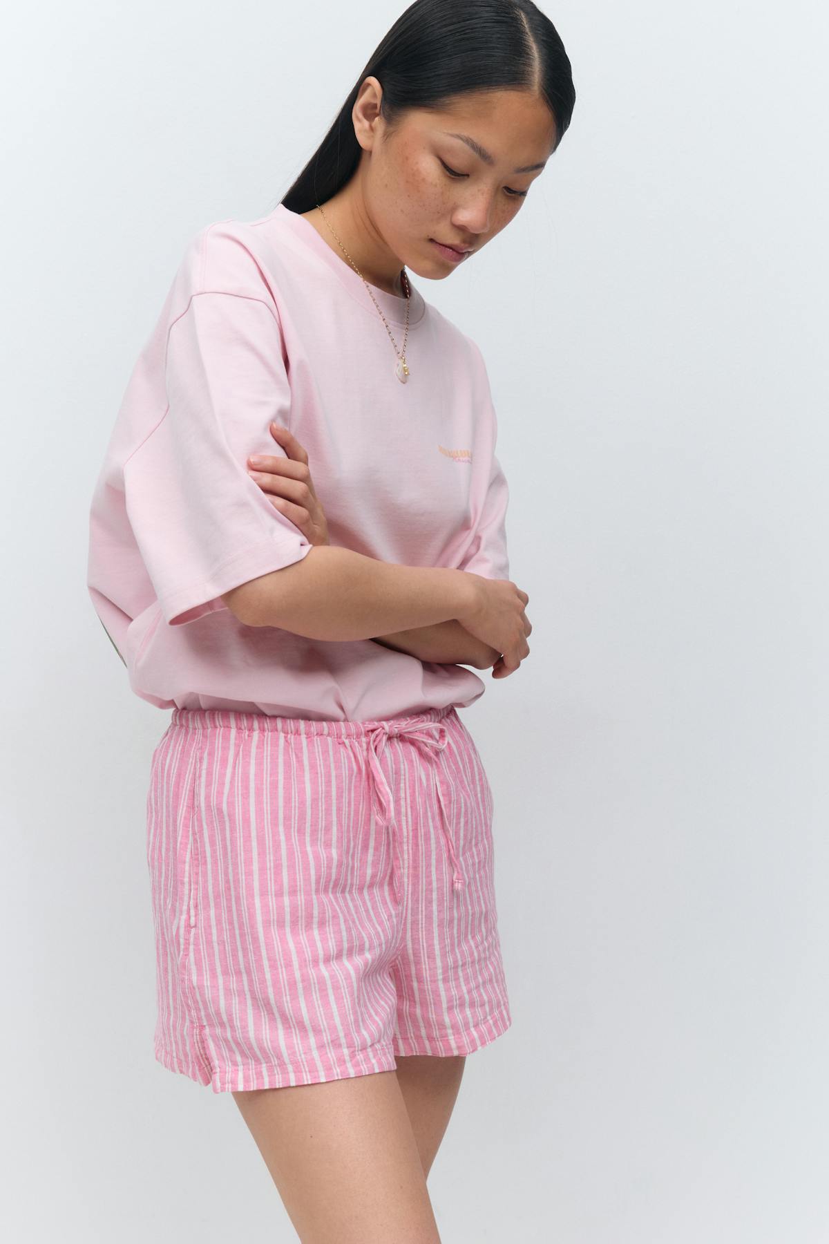 Relaxed linen blend shorts